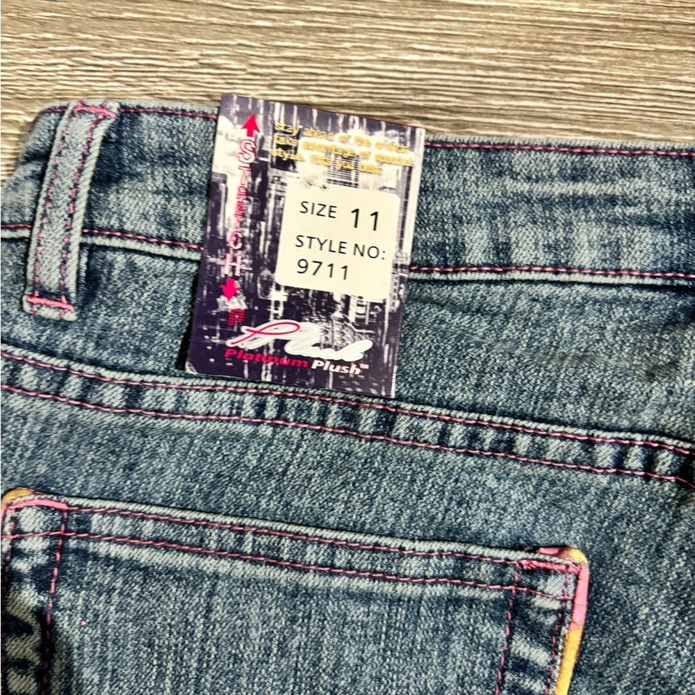 Platinum Plush Patch Pocket Cargo Jeans Orange Trim, Size: 11 - Picture 9 of 9